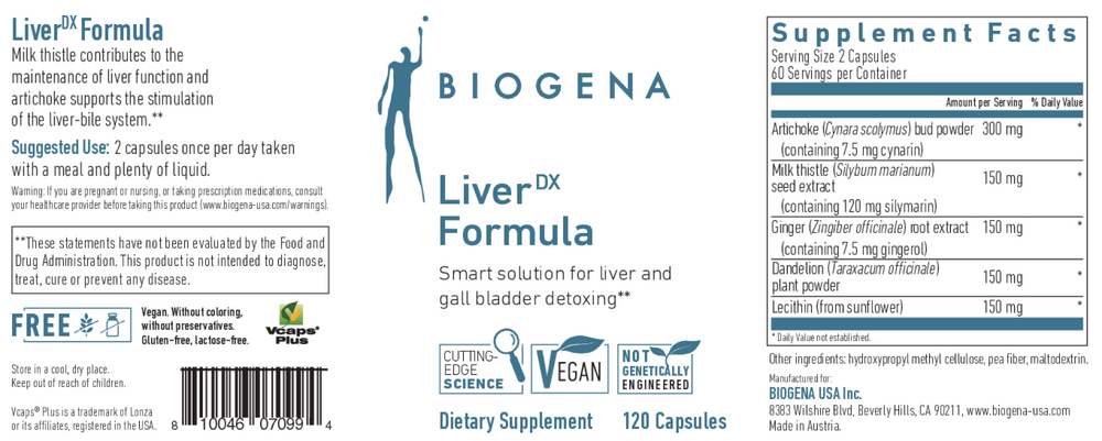 Biogena LiverDX Formula 120 capsules