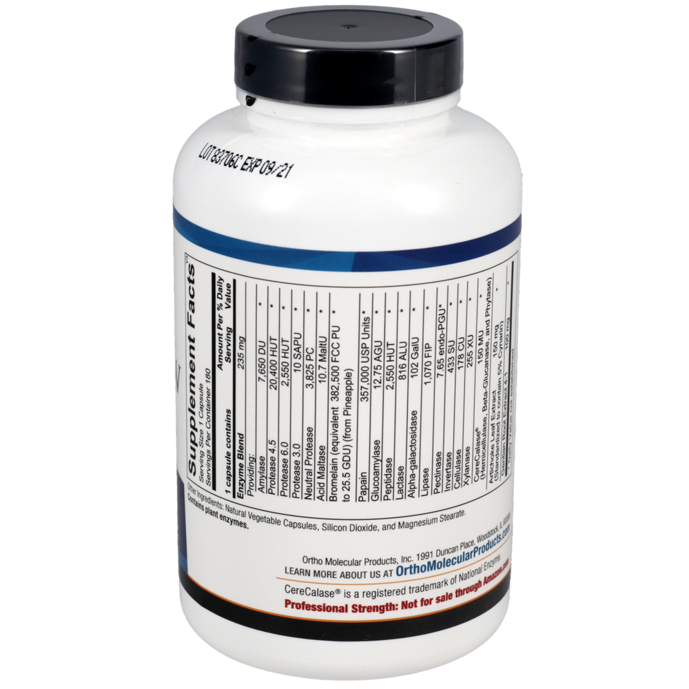 Ortho Molecular Products Digestzyme‑V —180 Capsules