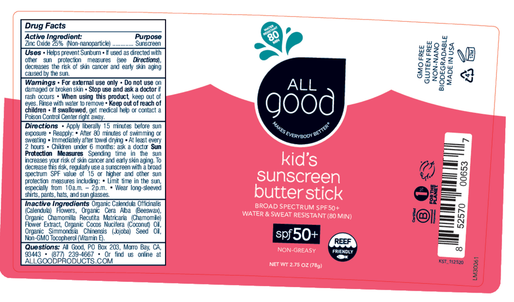All Good SPF50+ Kid's Sunscreen Butter Stick 2.75oz