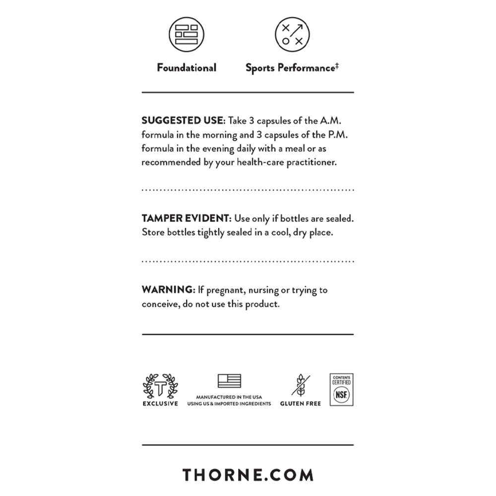 Thorne Multi-Vitamin Elite A.M. P.M NSF Kit 90 capsules