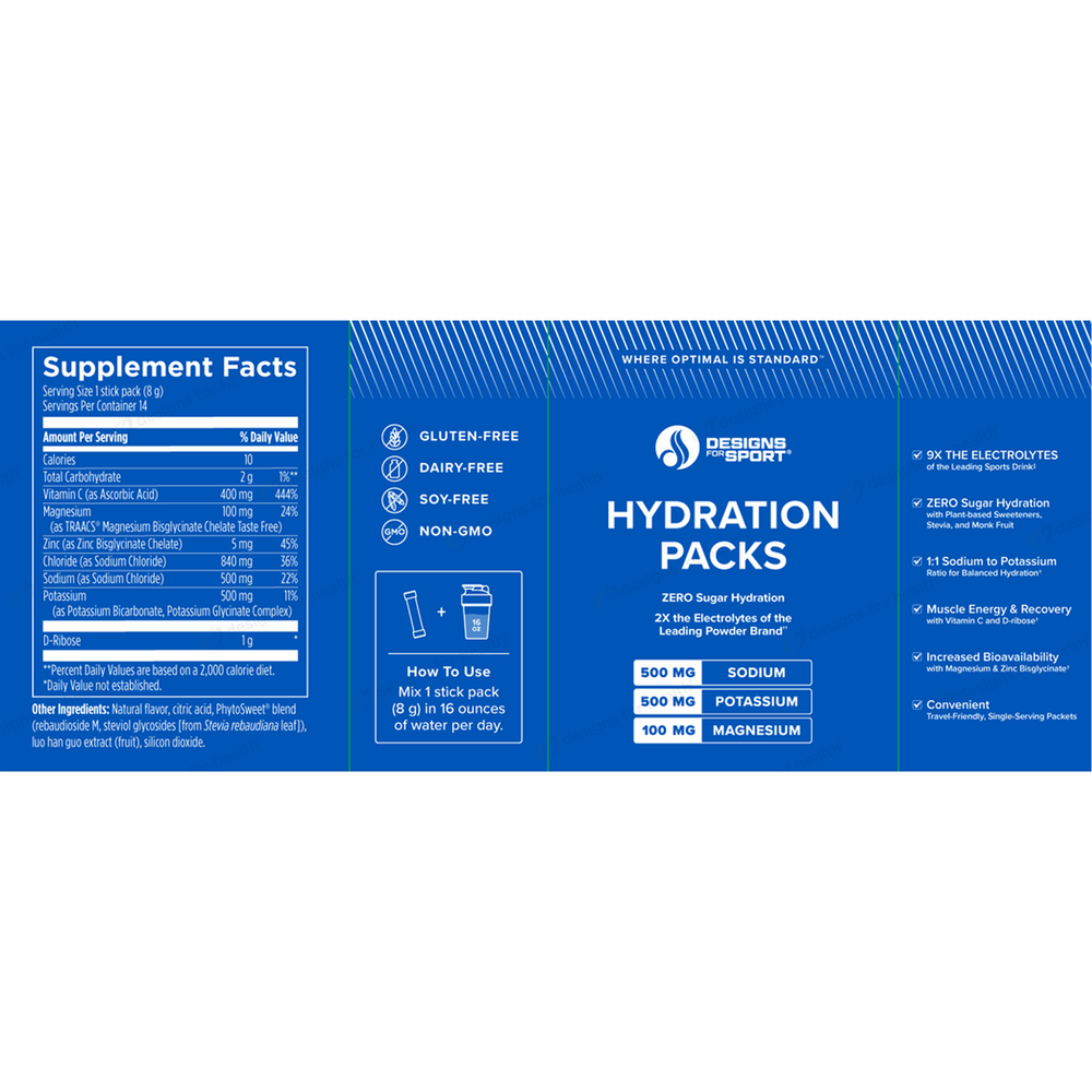 Designs For Sport Hydration Packs (California Only) 14 packets