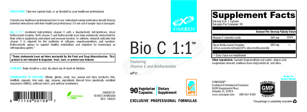 XYMOGEN Bio C 1:1 90 capsules