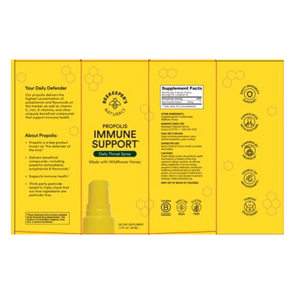 Beekeeper's Naturals Propolis Immune Support Spray 30 Milliliters