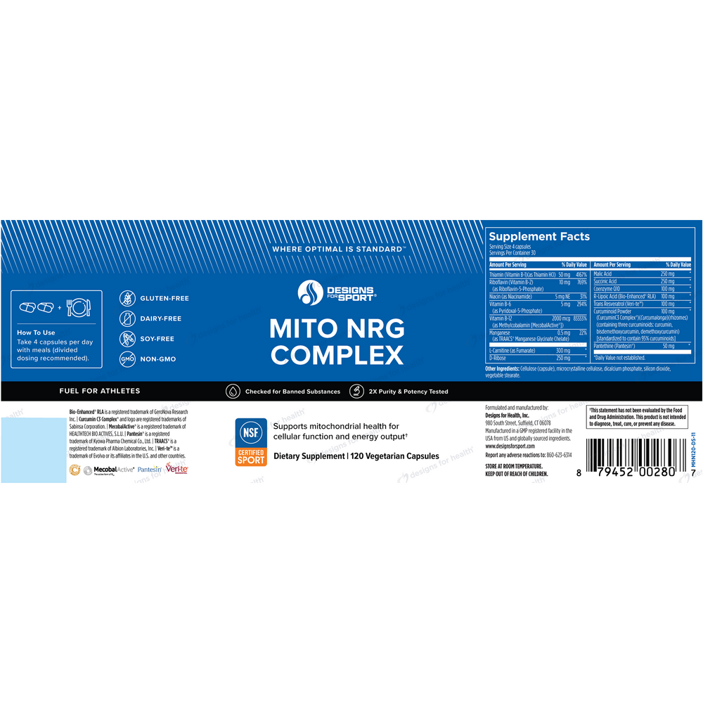 Designs For Sport Mito NRG Complex 120 capsules