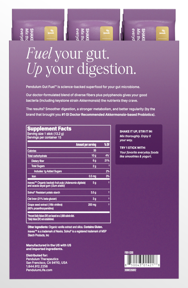 Pendulum Gut Fuel (Daily Prebiotic Fiber + Polyphenols) 15 packets