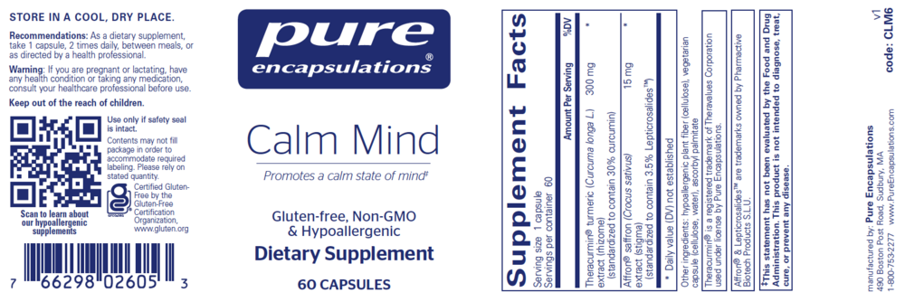 Pure Encapsulations Calm Mind 60 capsules
