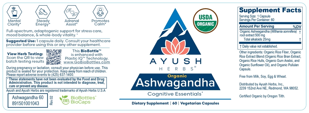 Ayush Herbs Ashwagandha 60 capsules