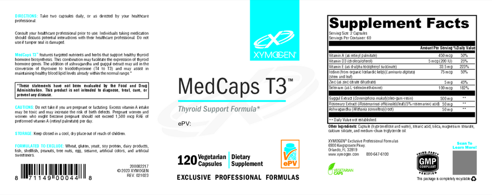 XYMOGEN MedCaps T3 (Guggul Extract) 120 capsules