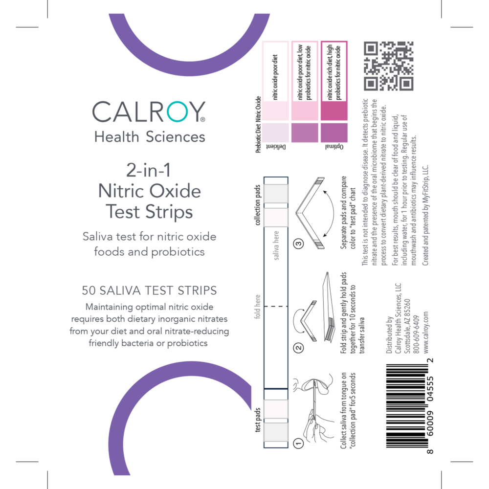 Calroy Health Sciences 2-in-1 Nitric Oxide + Oral Microbiome Test Strips 50 Count