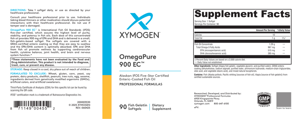 XYMOGEN OmegaPure 900 EC 90 softgels