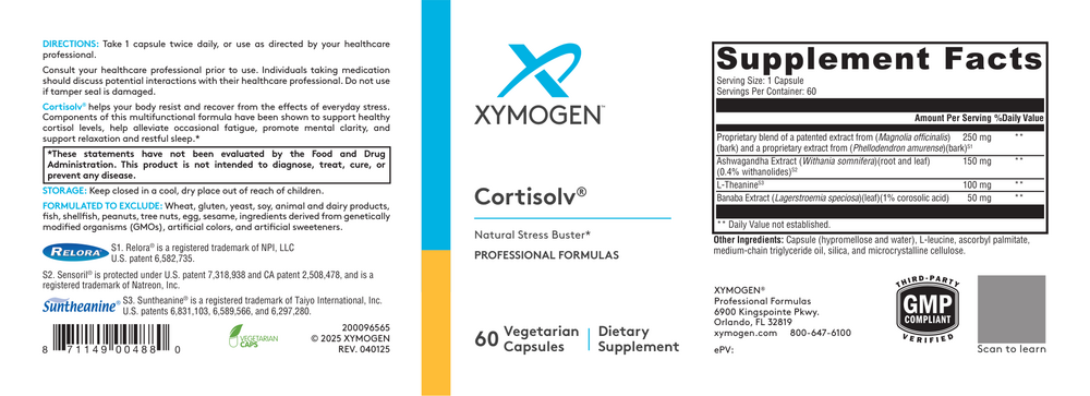 XYMOGEN Cortisolv 60 capsules