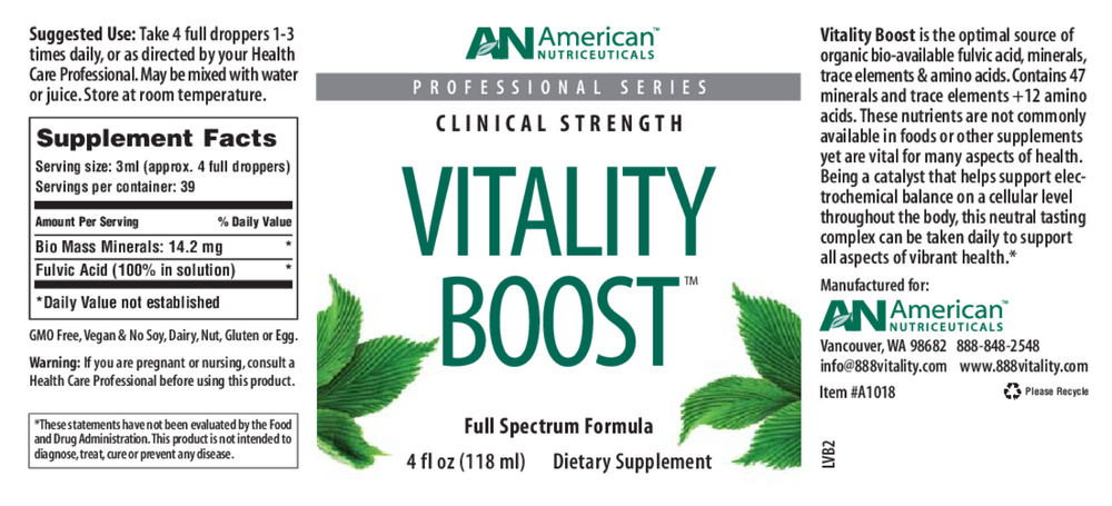 American Nutriceuticals Vitality Boost 4oz