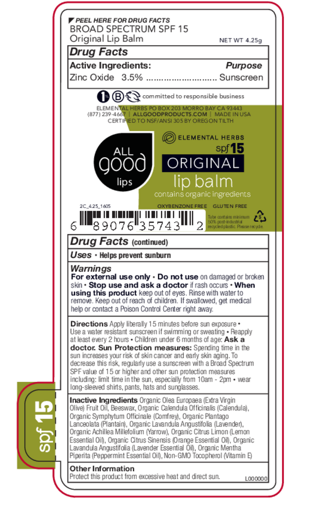 All Good Spf 15 Lip Balm Original 0.15 oz