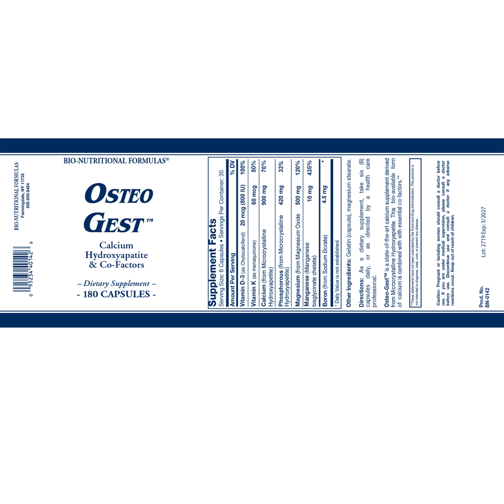 Bio-Nutritional Formulas Osteo-Gest 180 capsules