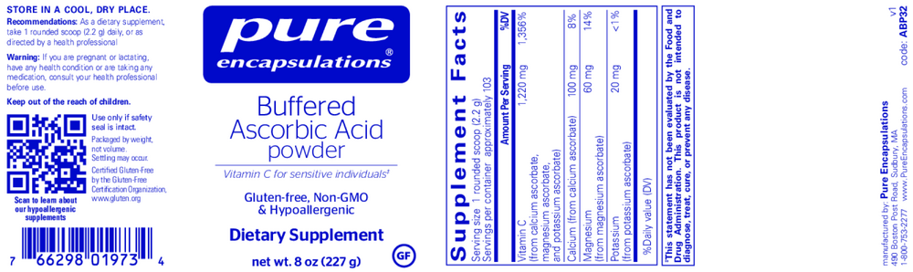 Pure Encapsulations Ascorbic 227g