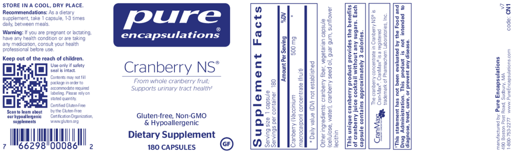 Pure Encapsulations Cranberry NS 180 capsules