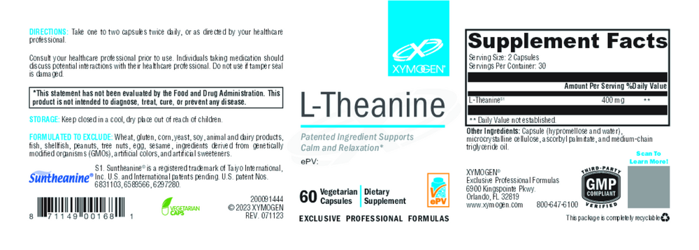 XYMOGEN L-Theanine 60 capsules