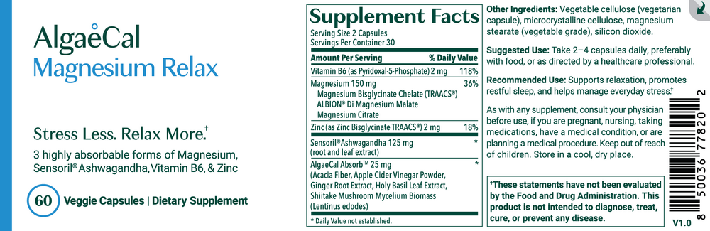 AlgaeCal Magnesium Relax 60 capsules