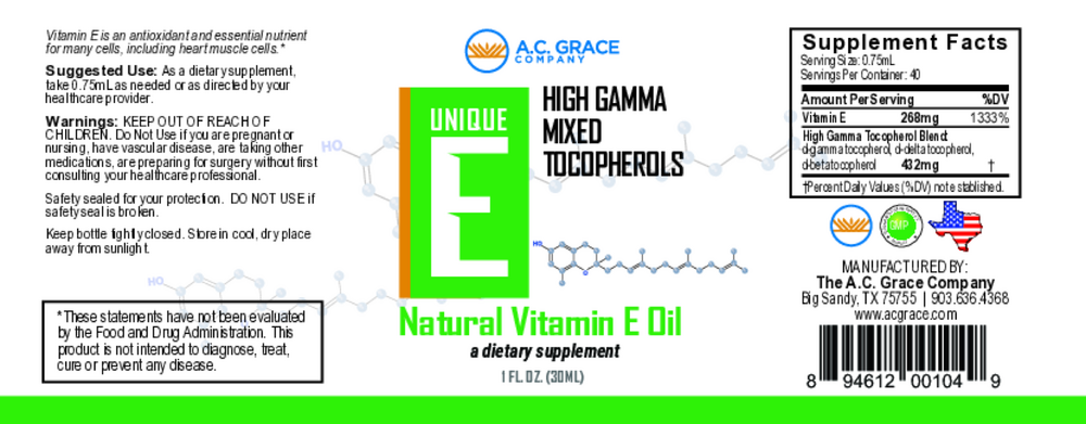 A.C. Grace Unique E Natural Vitamin E Oil 30ml