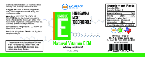 A.C. Grace Unique E Natural Vitamin E Oil 30ml