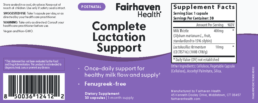 Fairhaven Health Complete Lactation Support 30 capsules