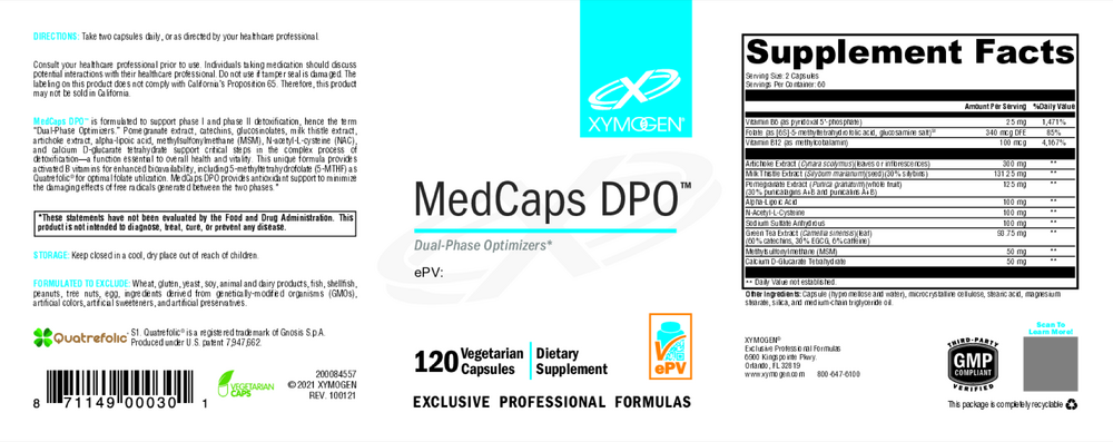 XYMOGEN MedCaps DPO 120 capsules