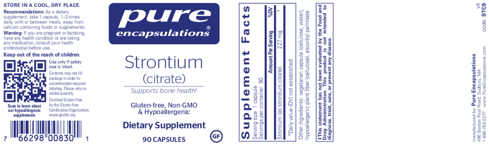 Pure Encapsulations Strontium (Citrate) 90 capsules
