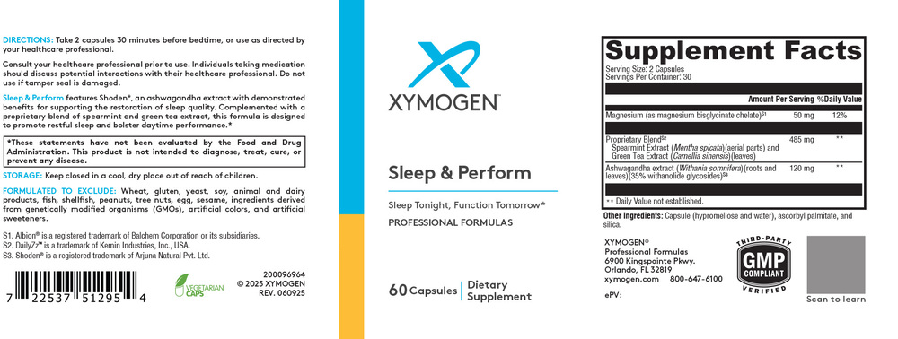 XYMOGEN Sleep & Perform 60 capsules