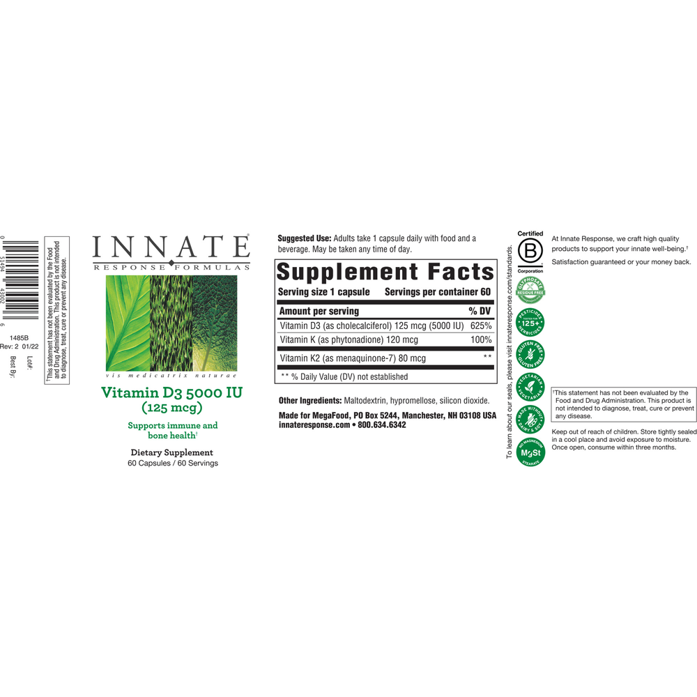 Innate Response Vitamin D 5000IU 60 capsules