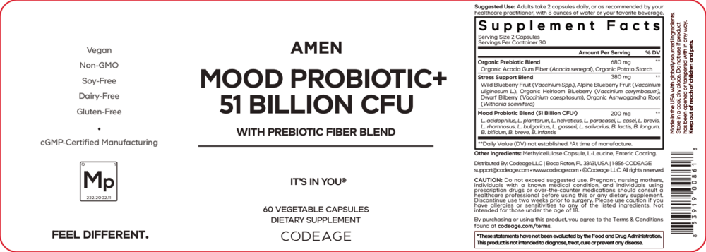 Amen Mood Probiotic + 51 Billion CFU 60 capsules