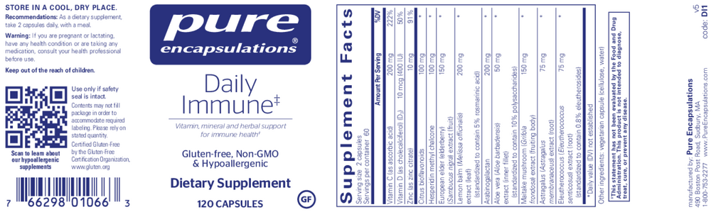 Pure Encapsulations Daily Immune* 120 capsules
