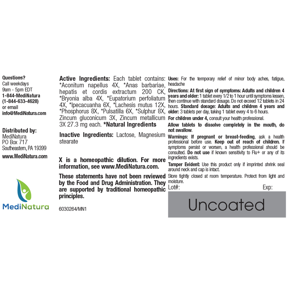 BHI Homeopathics/Medinatura BHI Flu + 100 tablets