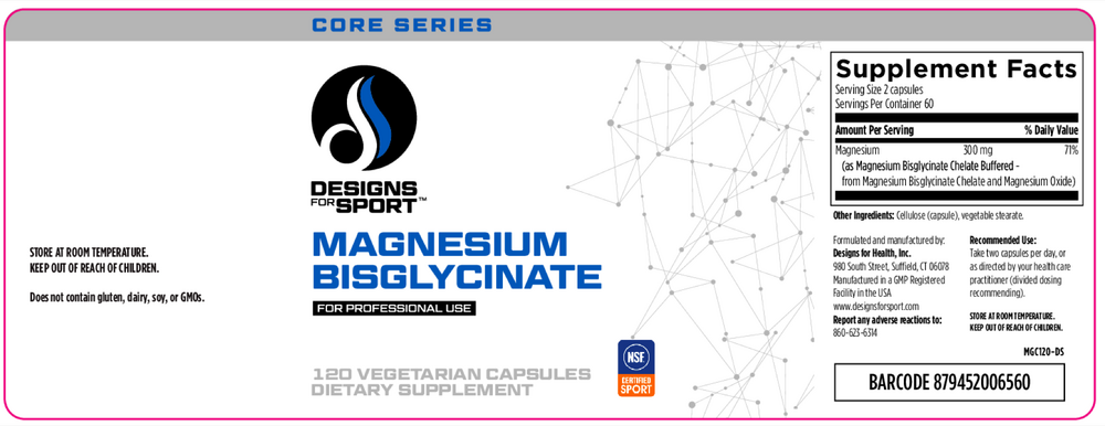 Designs For Sport Magnesium Bisglycinate 120 capsules