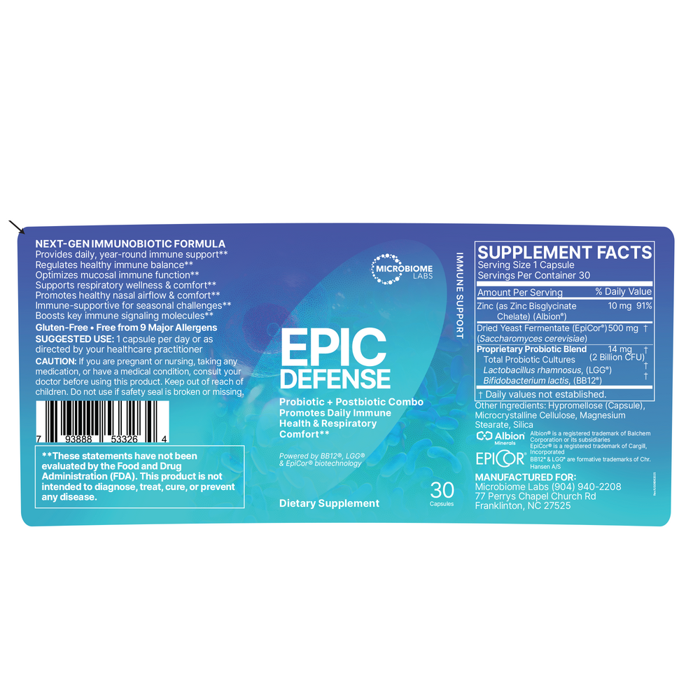 Microbiome Labs EpicDefense 30 capsules