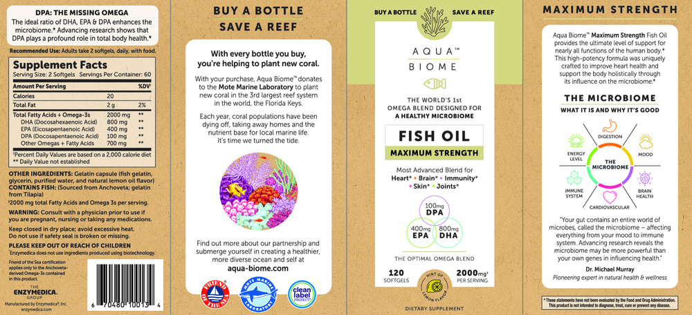 Aqua Biome Aqua Biome™ Fish Oil Maximum Strength 120 Softgels