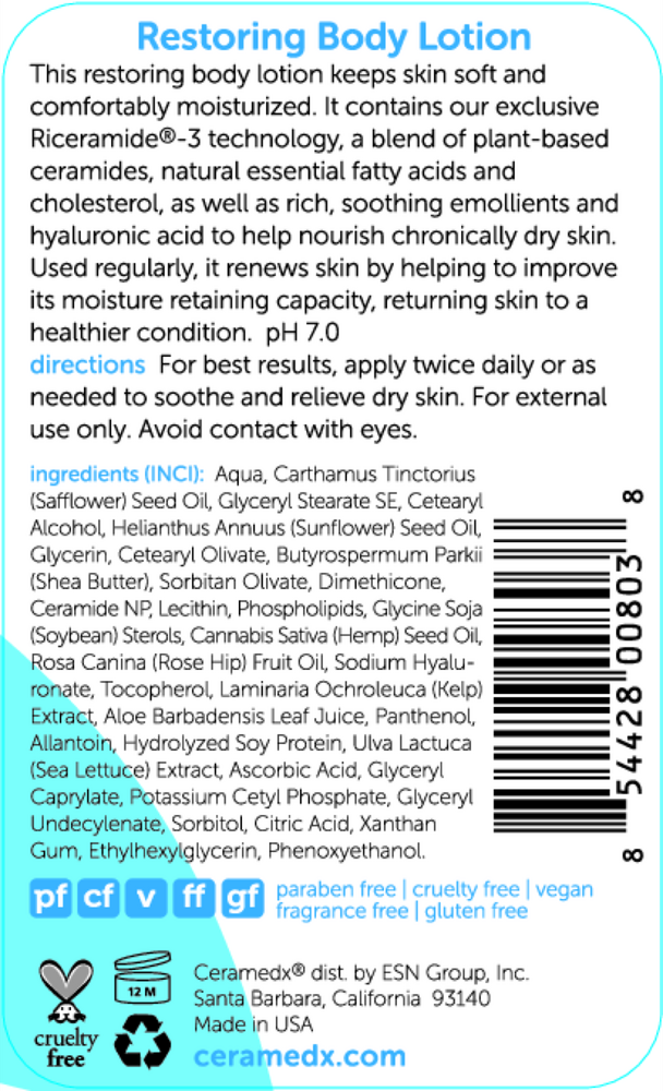 Ceramedx Ceramedx Restoring Body Lotion 12 Ounces