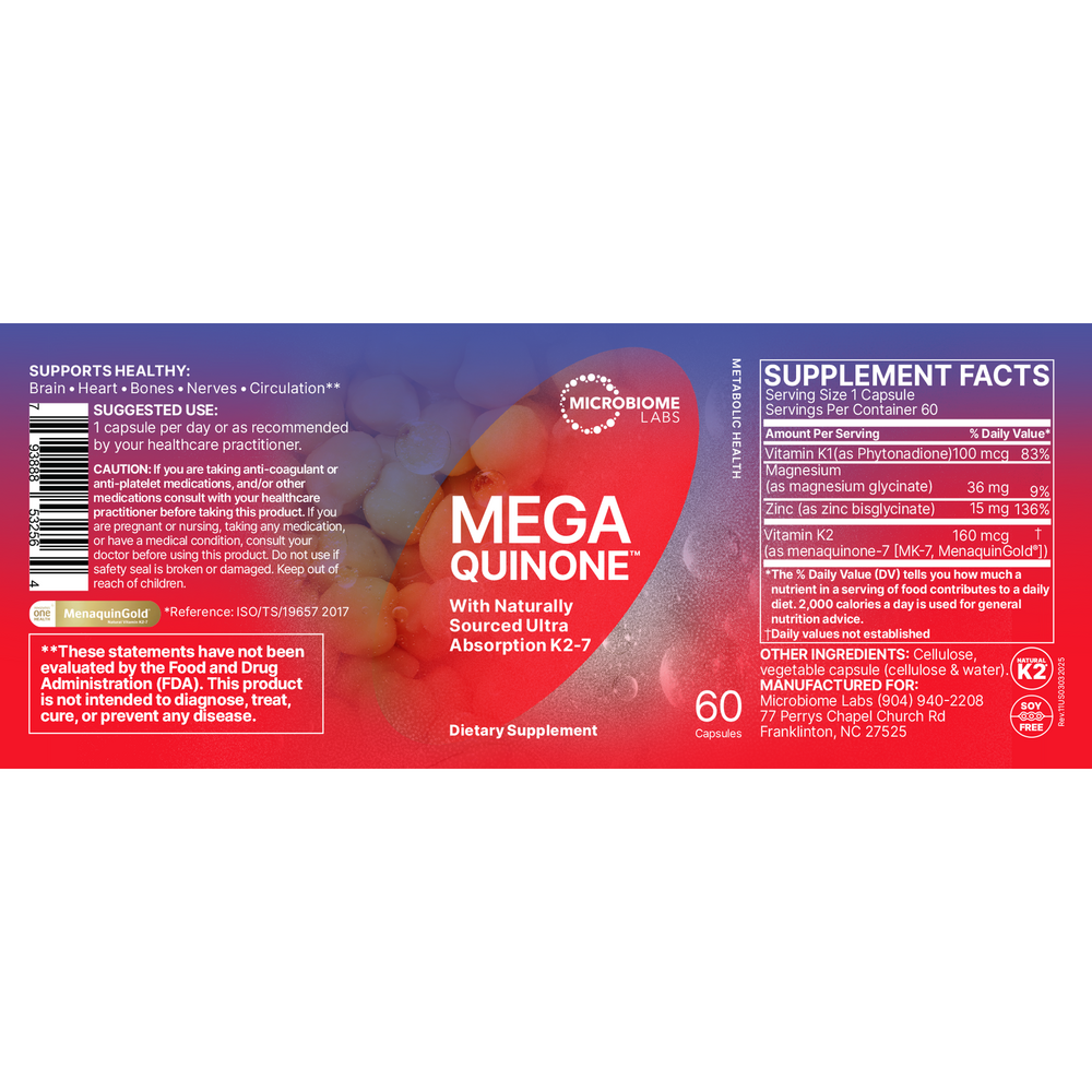 Microbiome Labs MegaQuinone 60 capsules