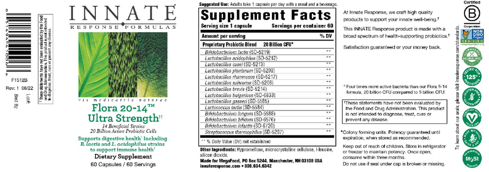 Innate Response Flora 20-14™ Ultra Strength 60 capsules