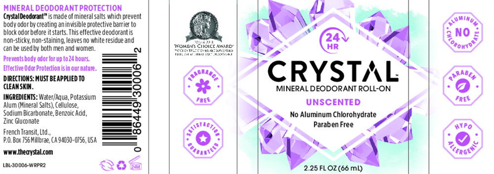 Crystal Crystal Roll-On Deodorant 2.25oz