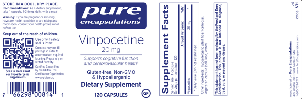 Pure Encapsulations Vinpocetine 20mg