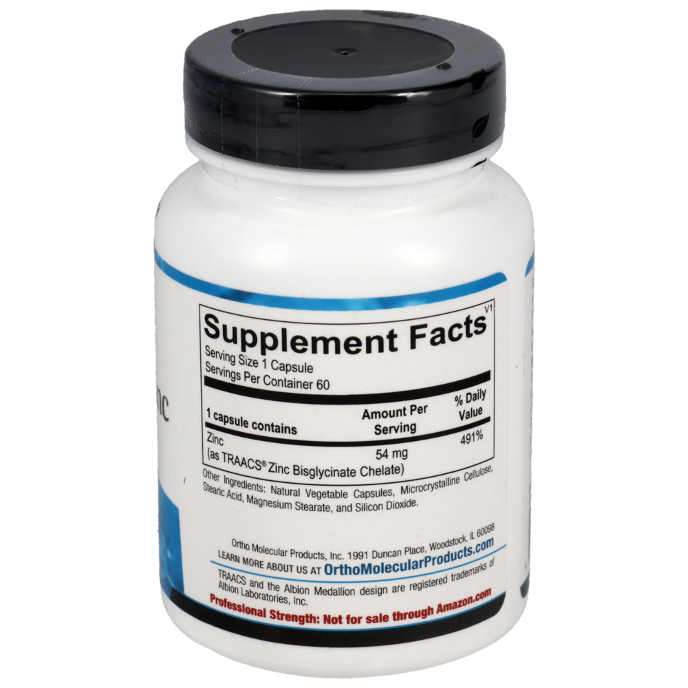 Ortho Molecular Products Reacted Zinc 60 capsules