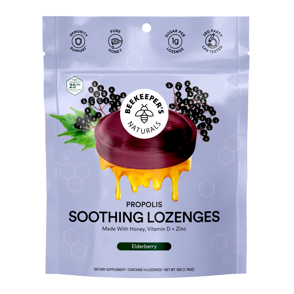 Beekeeper's Naturals B. Soothed Elderberry Lozenges 14 Lozenges