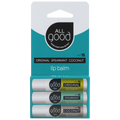 All Good 3 Pack Lip Balm, SPF 15, Original, Spearmint, Coconut Flavors 3 CT