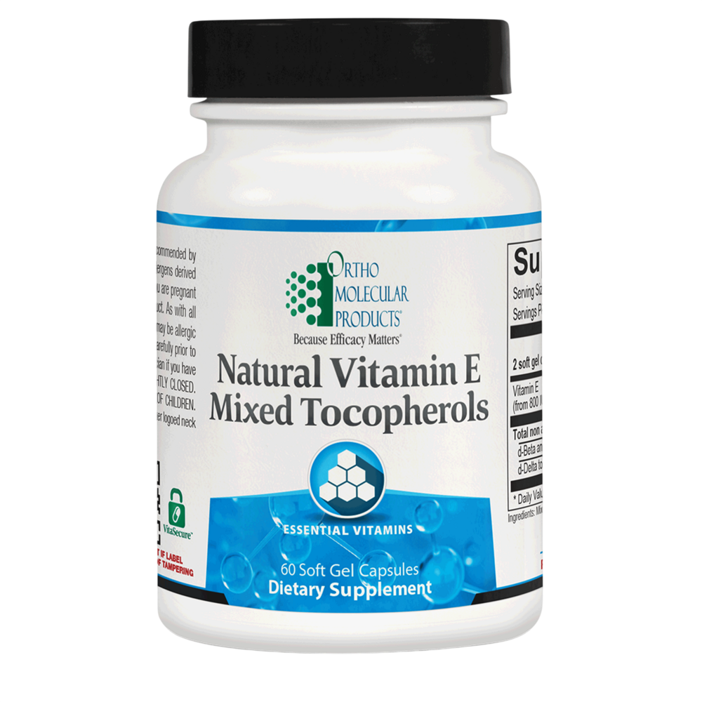 Ortho Molecular Product Natural Vitamin E Mixed Tocopherols 60 capsules