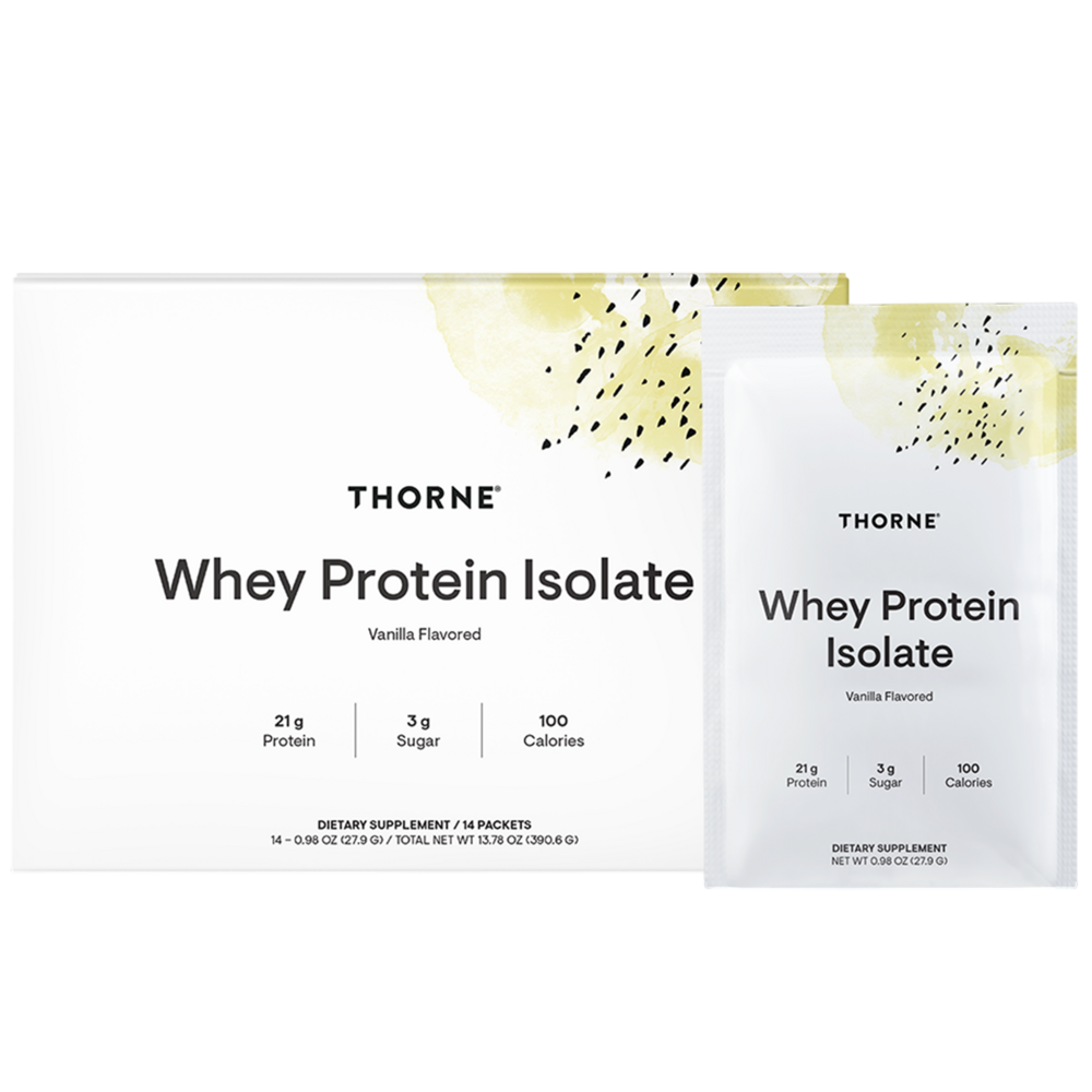 Thorne Whey Protein Isolate Vanilla Flavored 14 packets