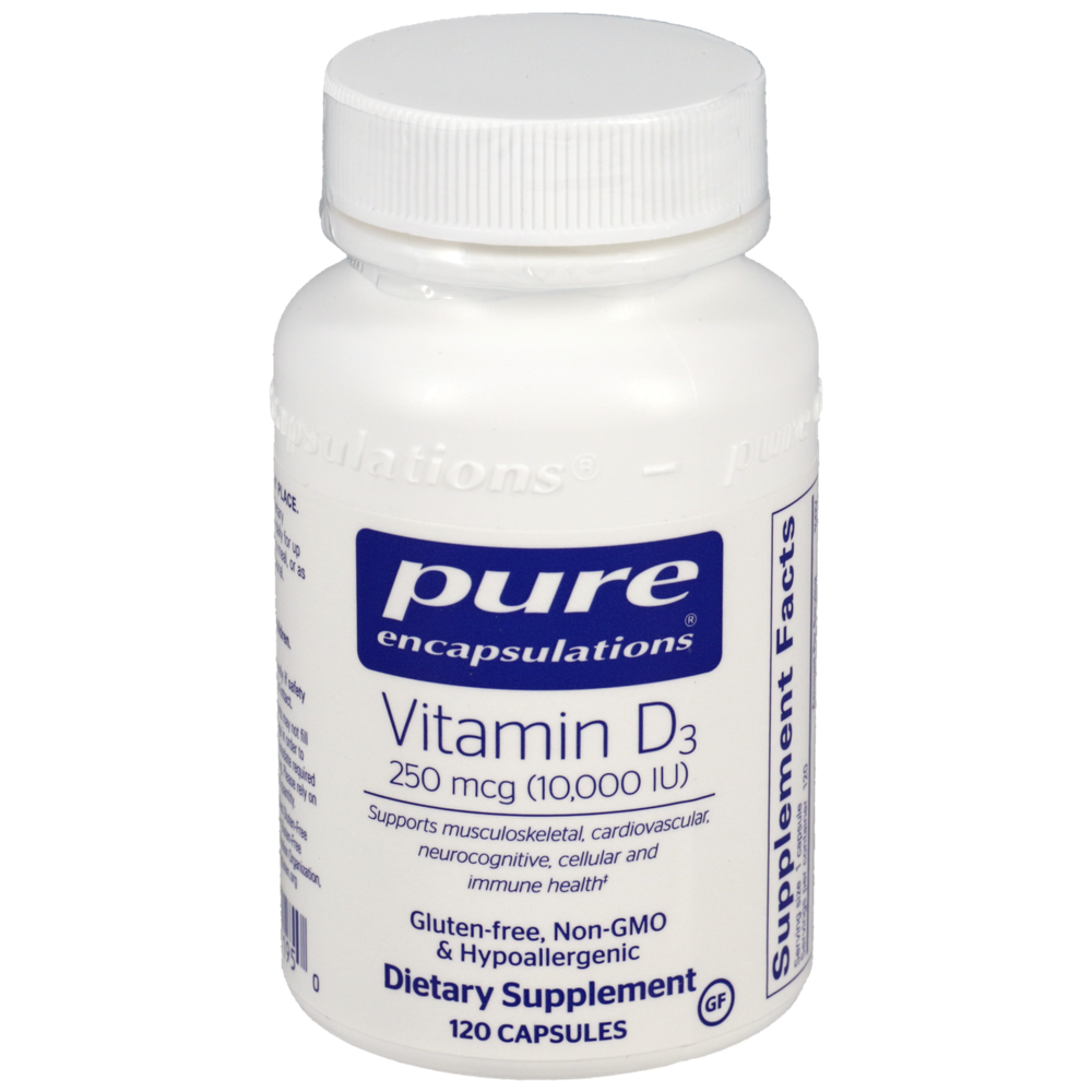 Pure Encapsulations Vitamin D3 250mcg (10,000IU) 120 capsules