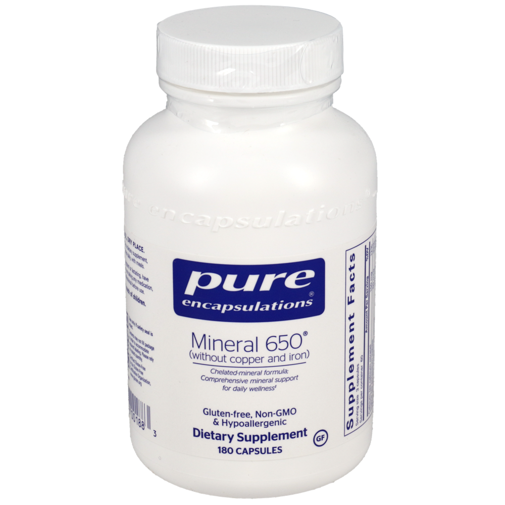 Pure Encapsulations Mineral 650 W/O Cu &Fe 180 capsules