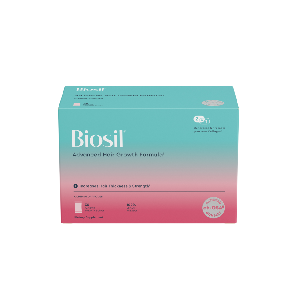 Biosil® Advanced Hair Growth – ch-OSA®, Biotin & AnaGain® for Fuller, Stronger Hair 30 packets