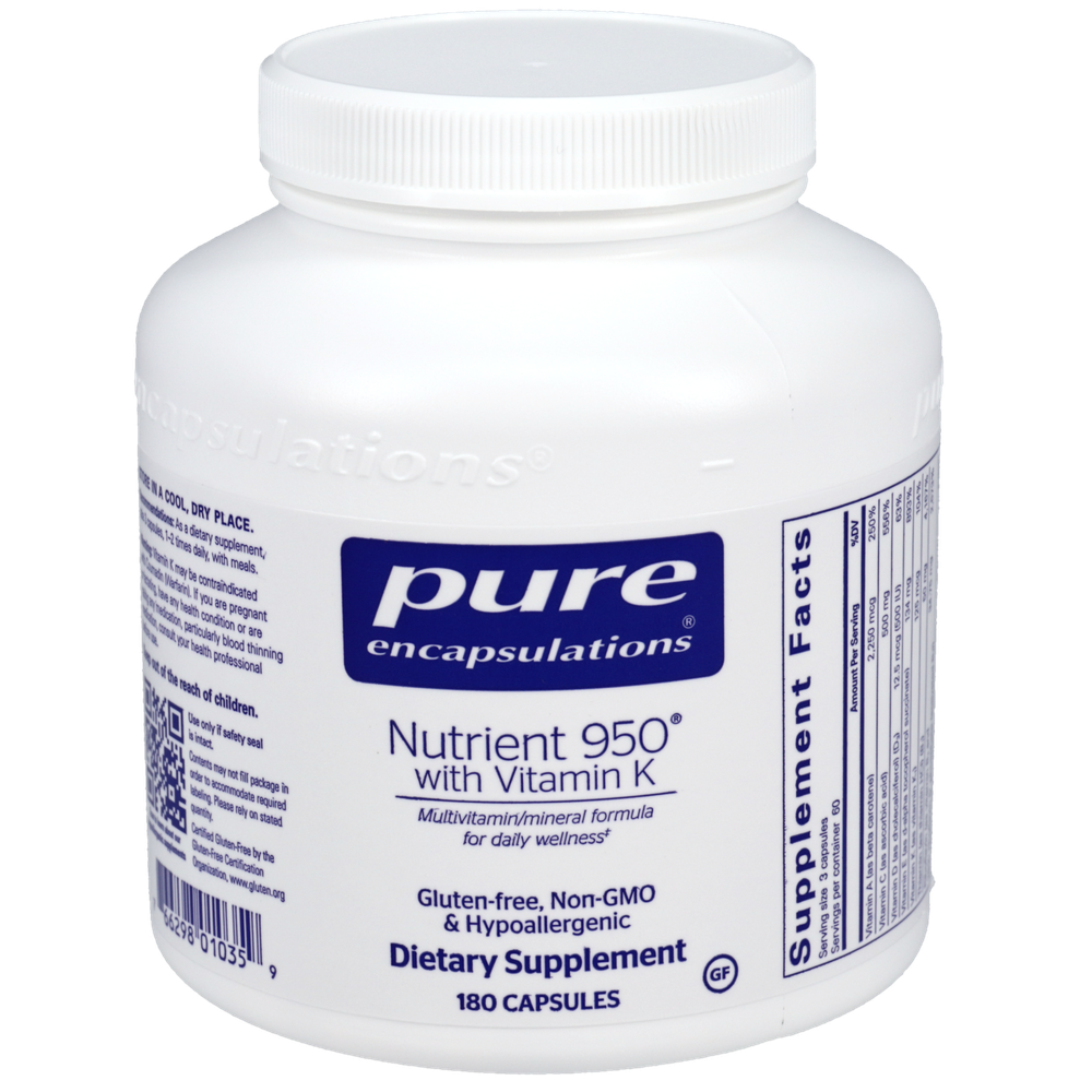 Pure Encapsulations Nutrient 950 w/Vitamin K 180 capsules