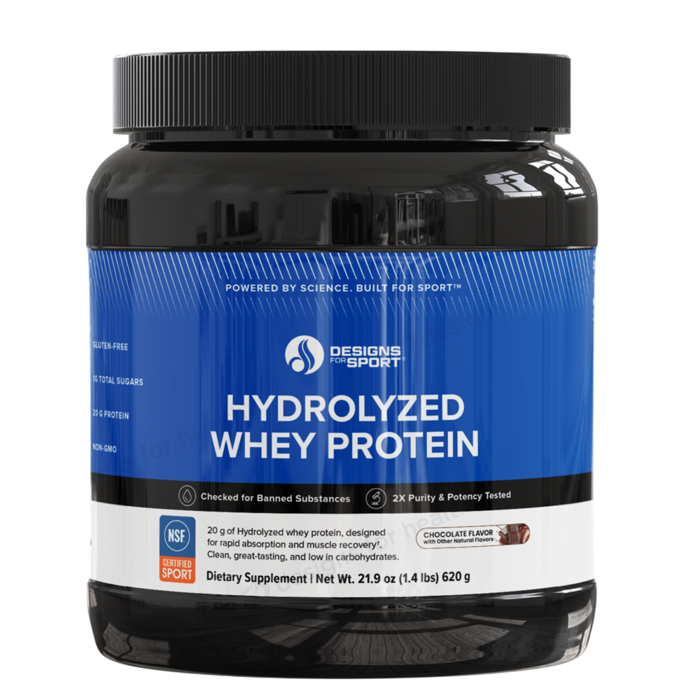 Designs For Sport Hydrolyzed Whey Protein Powder, Chocolate (California Only) 620g